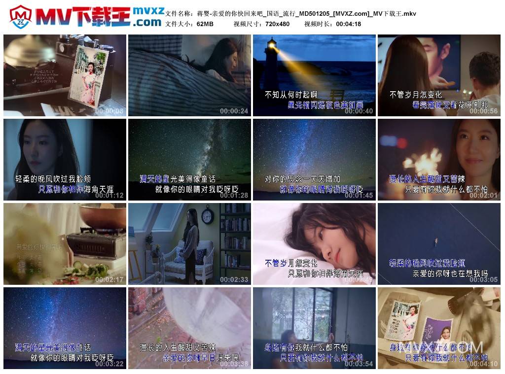 蒋婴-亲爱的你快回来吧_国语_流行_MD501205
